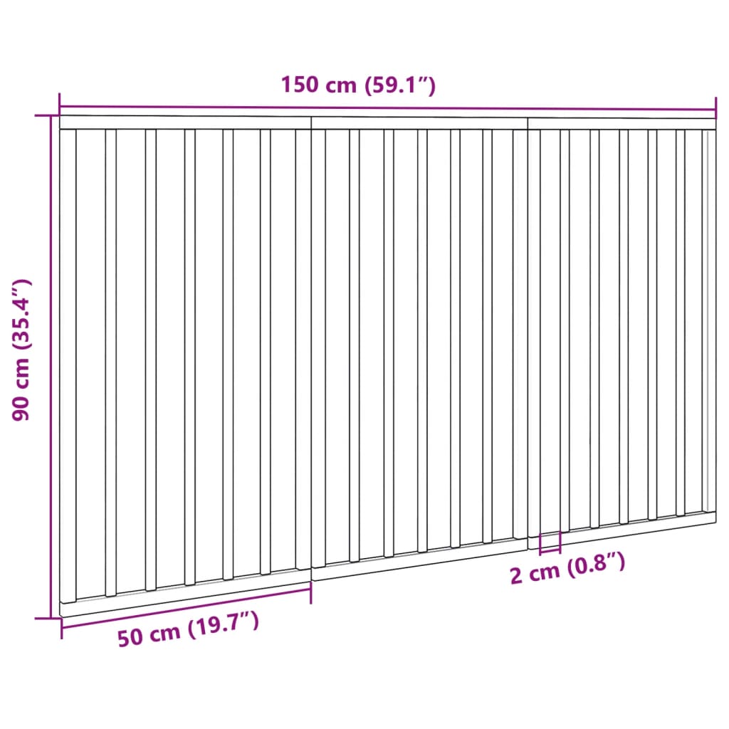 Vrata za pse s 3 panela sklopiva smeđa 150 cm od drva topole 50 x 90 x 2 cm