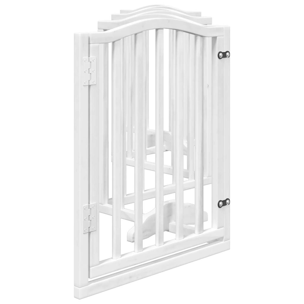 Vrata za pse s vratašcima 6 panela sklopiva 300 cm drvo topole Bijela 50 x 60 x 2 cm