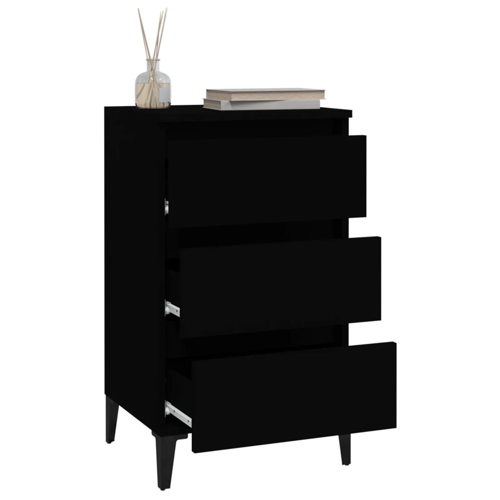 Noćni ormarić crni 40 x 35 x 70 cm od konstruiranog drva