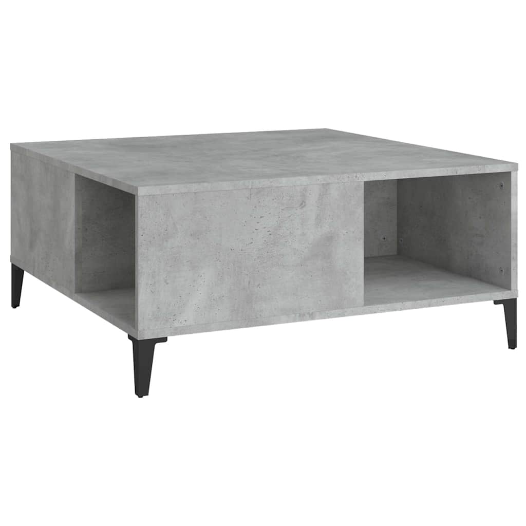 Stolić za kavu boja betona 80 x 80 x 36,5 cm konstruirano drvo Siva