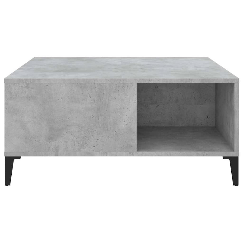 Stolić za kavu boja betona 80 x 80 x 36,5 cm konstruirano drvo Siva