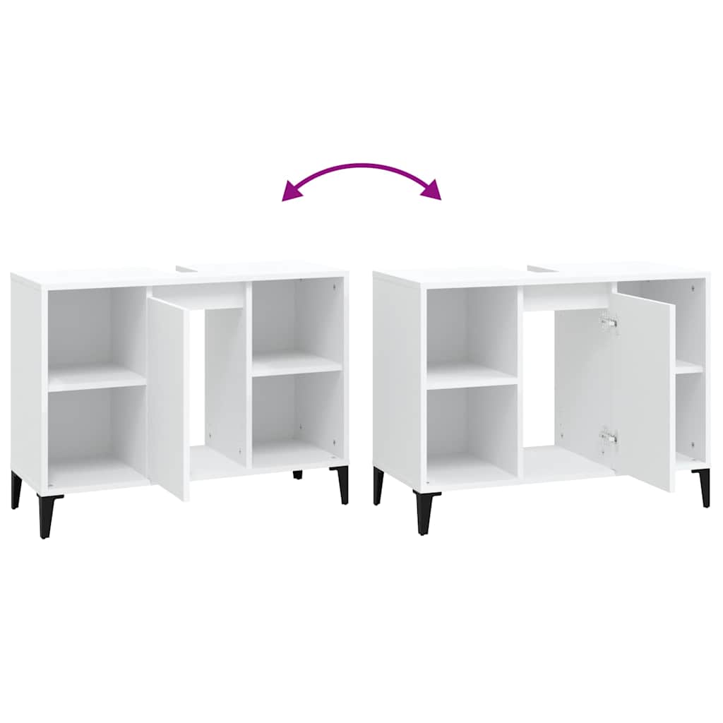 Ormarić za umivaonik bijeli 80 x 33 x 60 cm konstruirano drvo Bijela