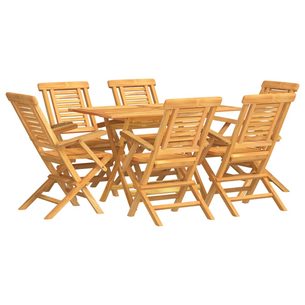 7-dijelni vrtni blagovaonski set od masivne tikovine Smeđa 180 cm table length