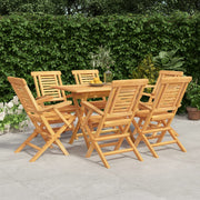 7-dijelni vrtni blagovaonski set od masivne tikovine Smeđa 180 cm table length