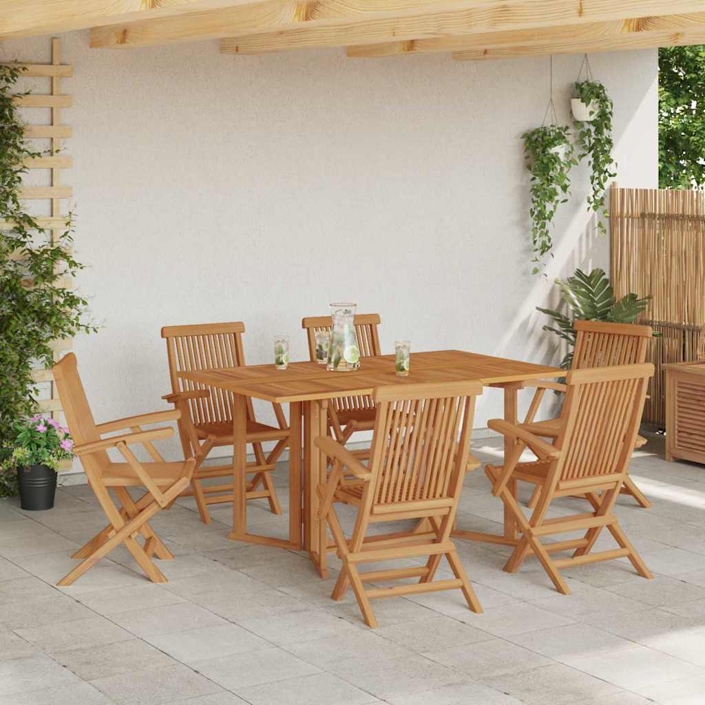 Vrtni set za objed 7 kom. Smeđa 150 x 90 x 75 cm