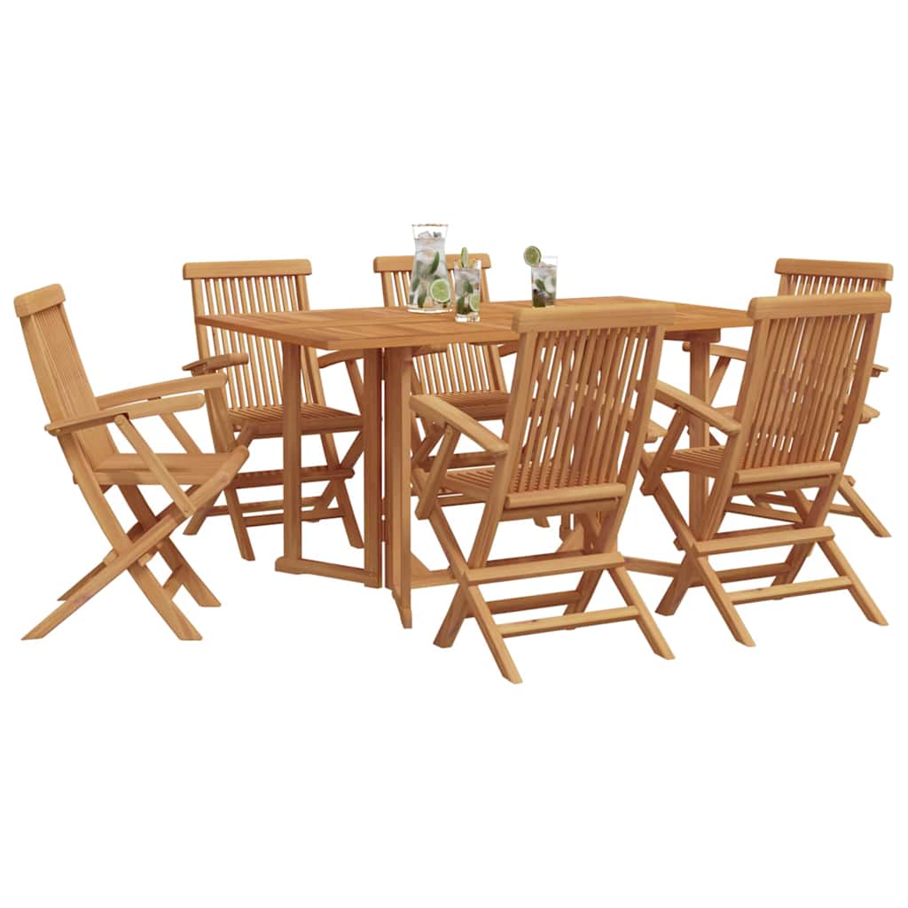 Vrtni set za objed 7 kom. Smeđa 150 x 90 x 75 cm