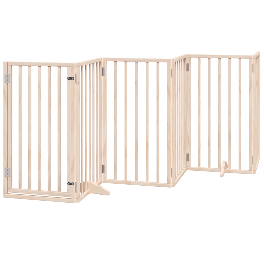 Vrata za pse s vratašcima 12 panela sklopiva 600 cm drvo topole Smeđa 50 x 90 x 2 cm