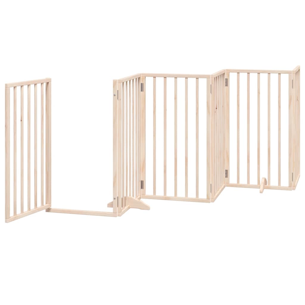 Vrata za pse s vratašcima 12 panela sklopiva 600 cm drvo topole Smeđa 50 x 90 x 2 cm