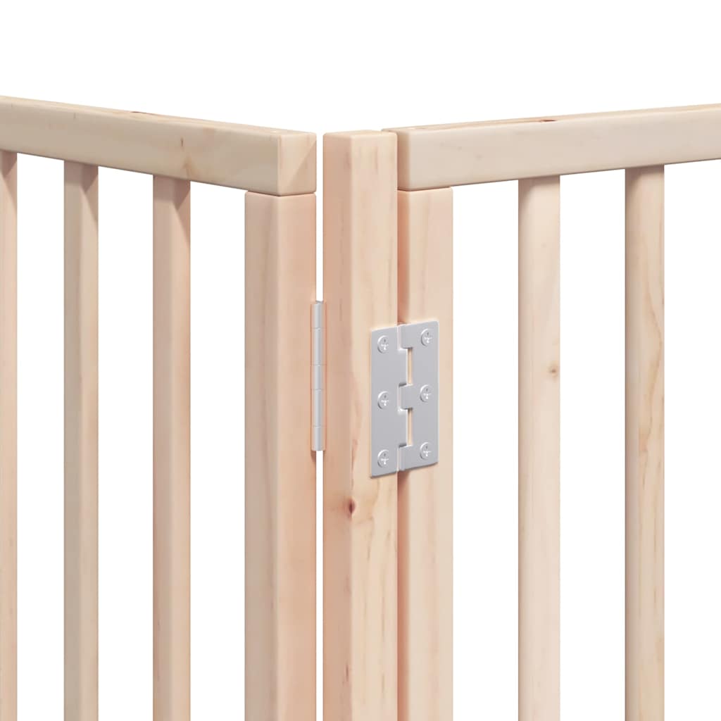 Vrata za pse s vratašcima 12 panela sklopiva 600 cm drvo topole Smeđa 50 x 90 x 2 cm
