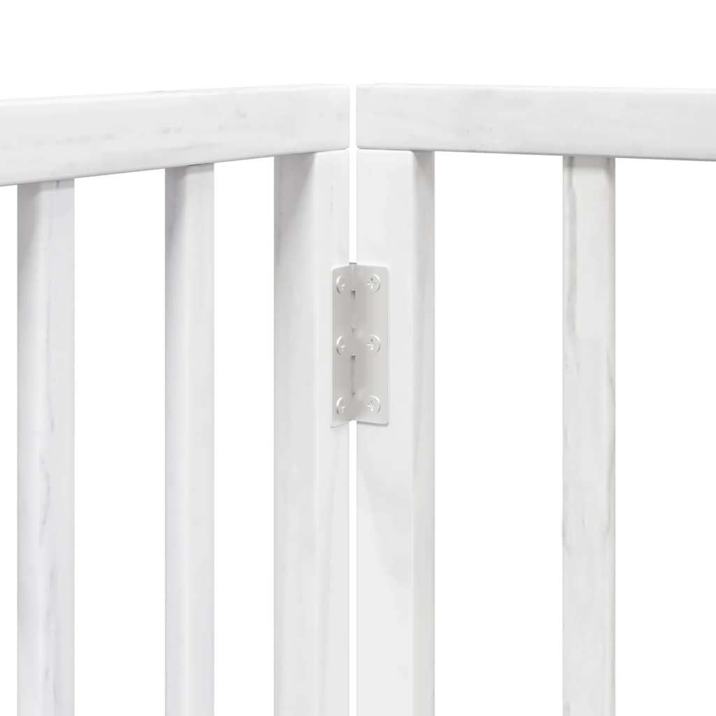 Vrata za pse s vratašcima 15 panela sklopiva 750 cm drvo topole Bijela 50 x 60 x 2 cm
