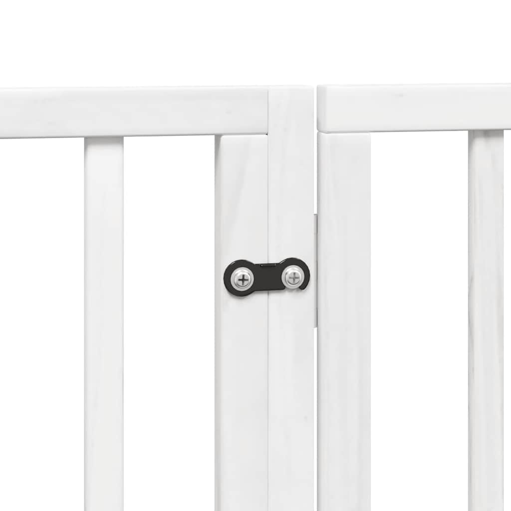 Vrata za pse s vratašcima 9 panela sklopiva 450 cm drvo topole Bijela 50 x 90 x 2 cm