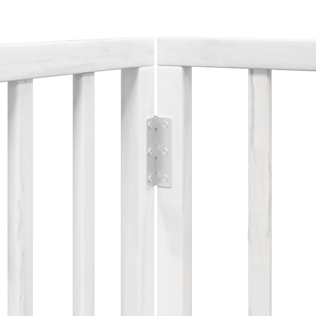 Vrata za pse s vratašcima 9 panela sklopiva 450 cm drvo topole Bijela 50 x 90 x 2 cm