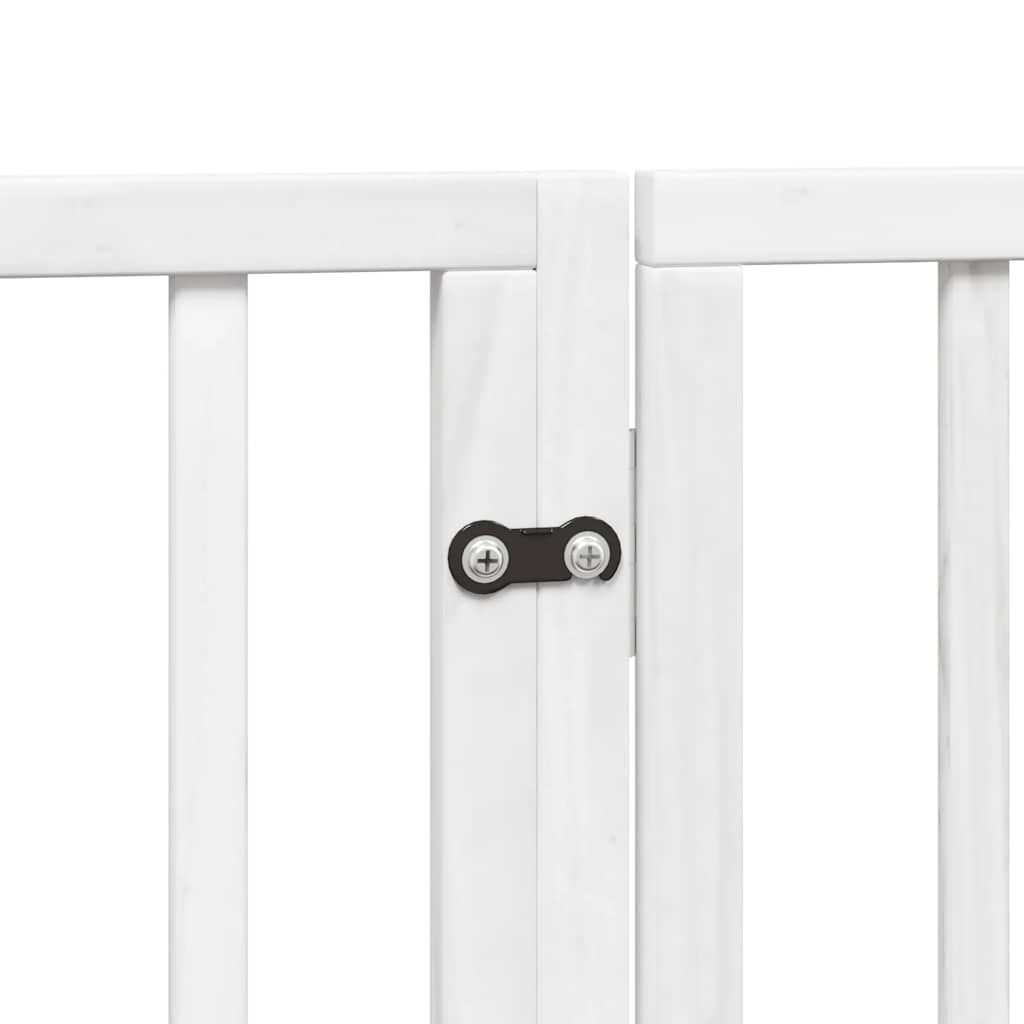 Vrata za pse s vratašcima 12 panela sklopiva 600 cm drvo topole Bijela 50 x 90 x 2 cm