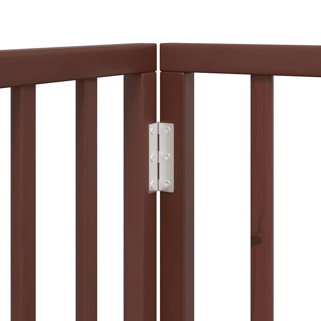 Vrata za pse s vratašcima 12 panela sklopiva 600 cm drvo topole Smeđa 50 x 90 x 2 cm