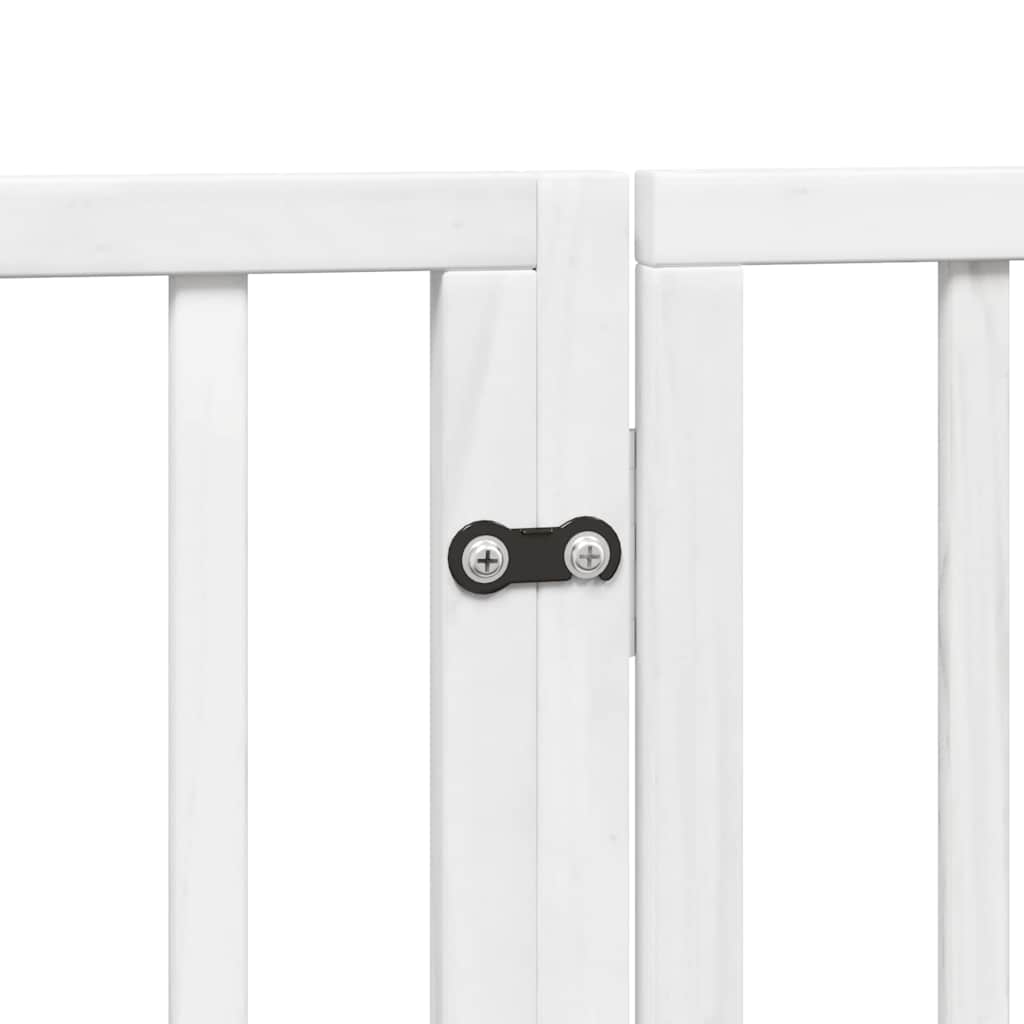 Vrata za pse s vratašcima 10 panela sklopiva 800 cm drvo topole Bijela 80 x 60 x 2 cm