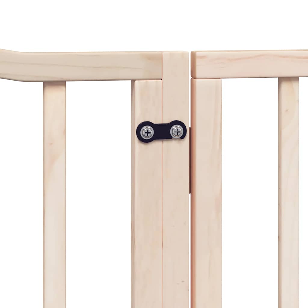 Vrata za pse s vratašcima 12 panela sklopiva 960 cm drvo topole Smeđa 80 x 60 x 2 cm