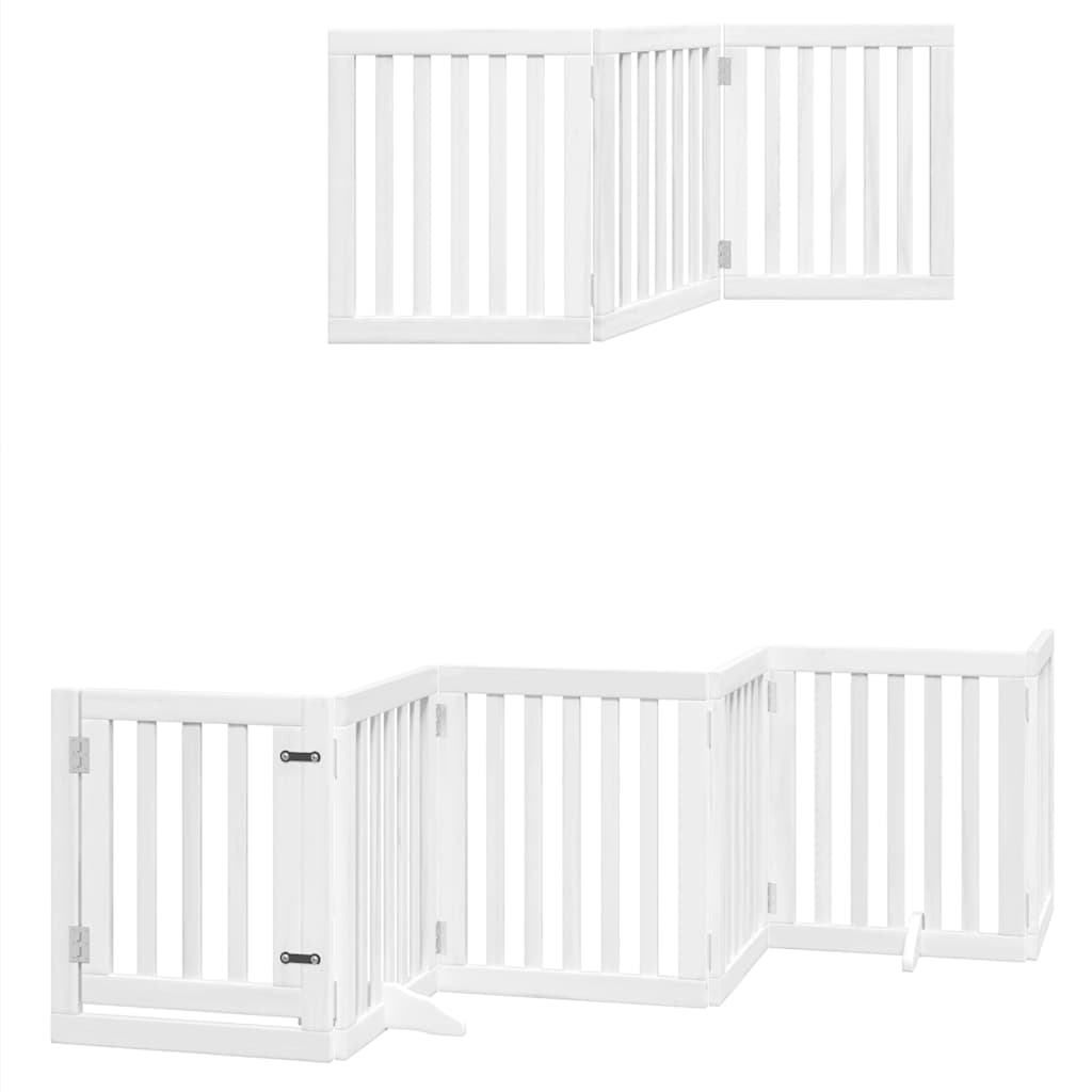 Vrata za pse s vratašcima 12 panela sklopiva 600 cm drvo topole Bijela 50 x 60 x 2 cm