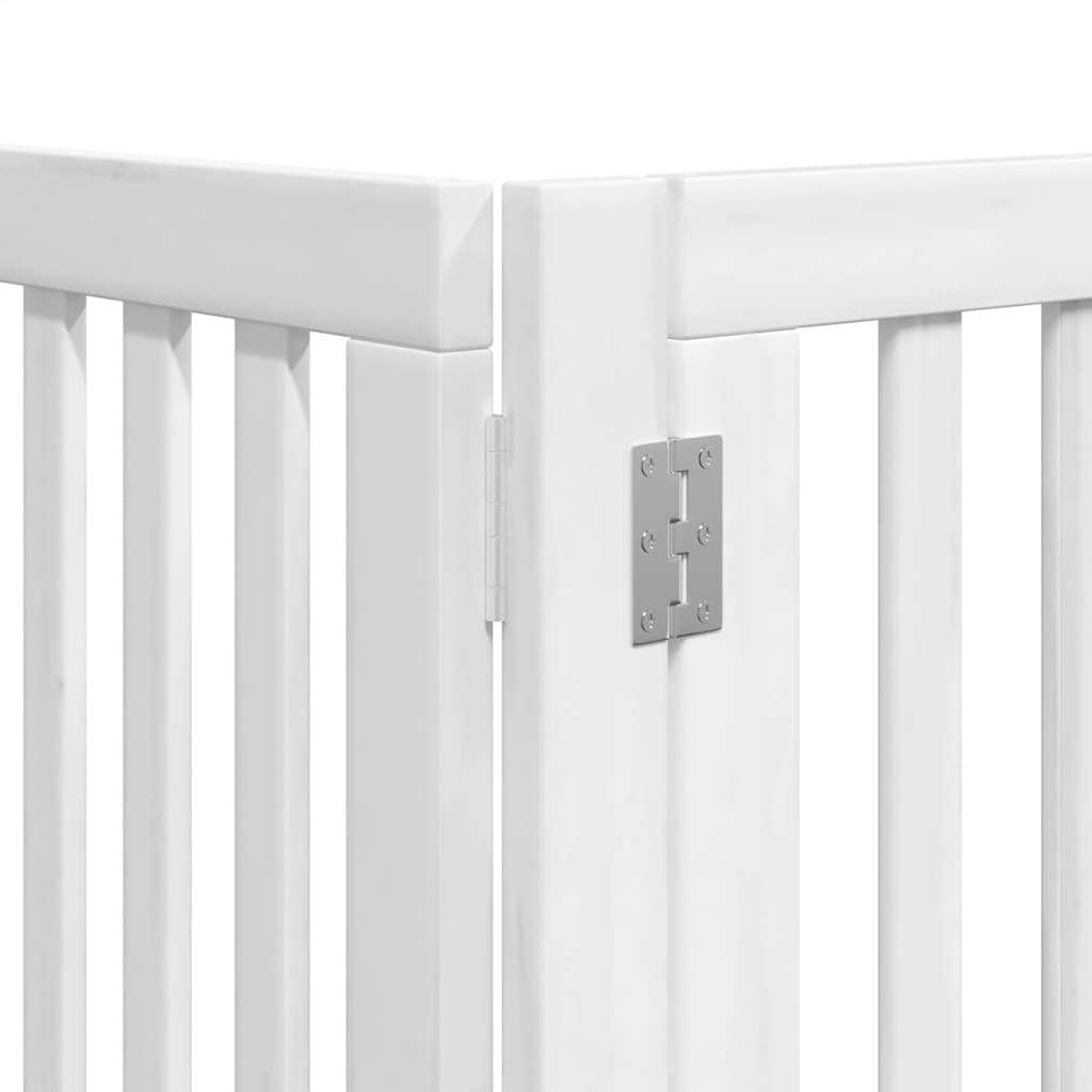 Vrata za pse s vratašcima 12 panela sklopiva 600 cm drvo topole Bijela 50 x 60 x 2 cm