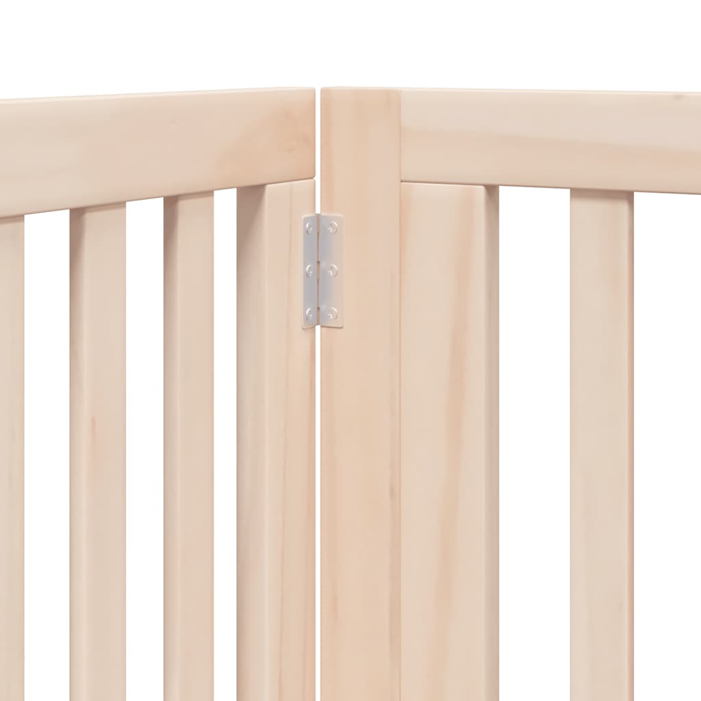 Vrata za pse s vratašcima 8 panela sklopiva 640 cm drvo topole Smeđa 80 x 60 x 2 cm