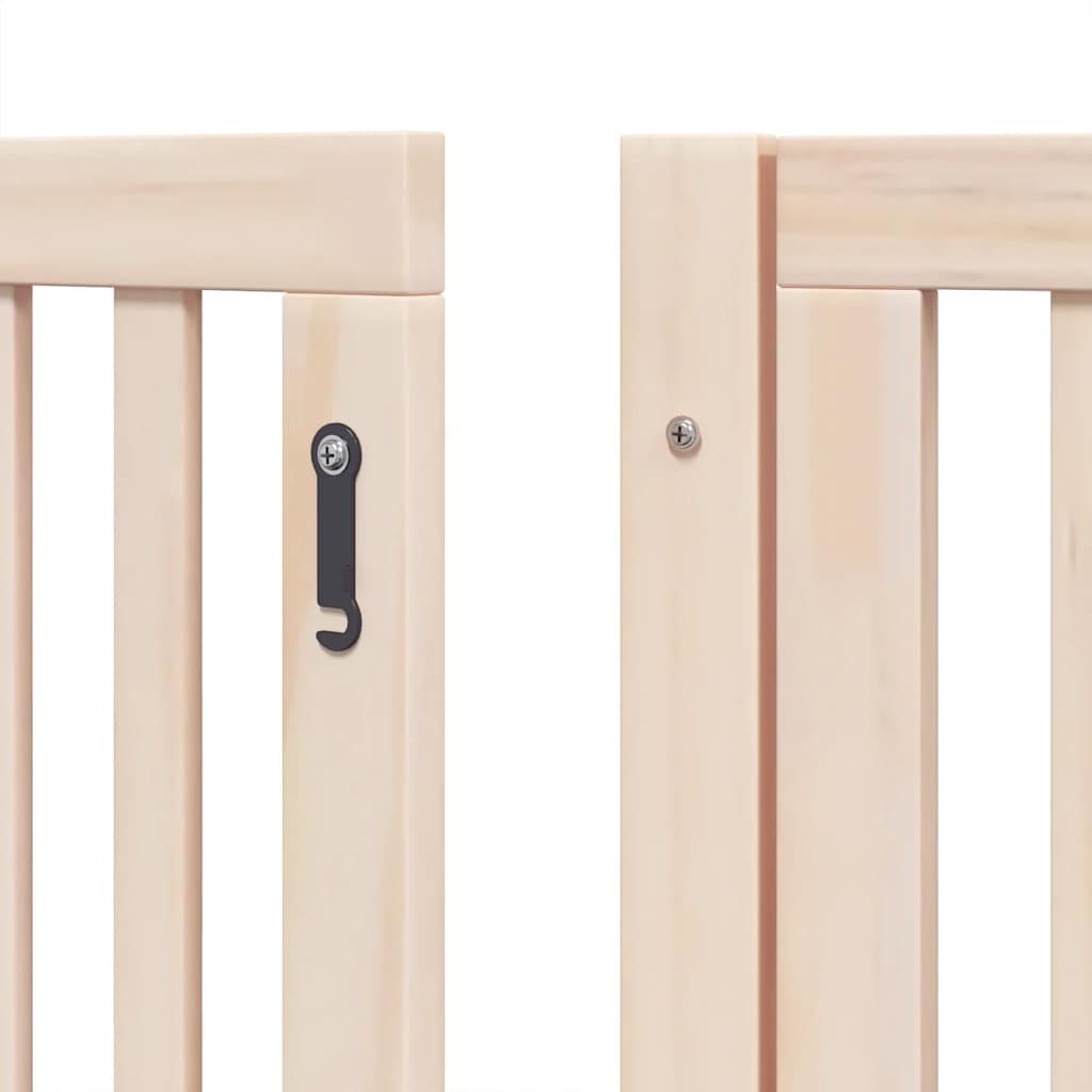 Vrata za pse s vratašcima 10 panela sklopiva 800 cm drvo topole Smeđa 80 x 90 x 2 cm