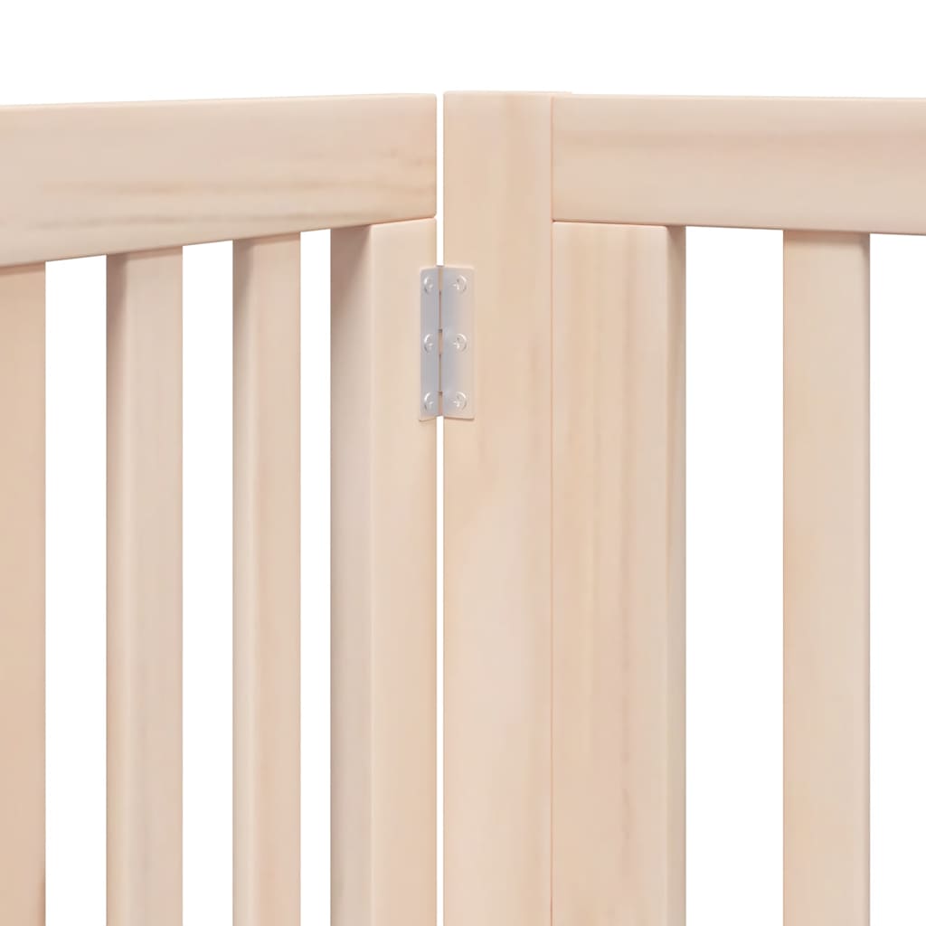 Vrata za pse s vratašcima 12 panela sklopiva 960 cm drvo topole Smeđa 80 x 90 x 2 cm