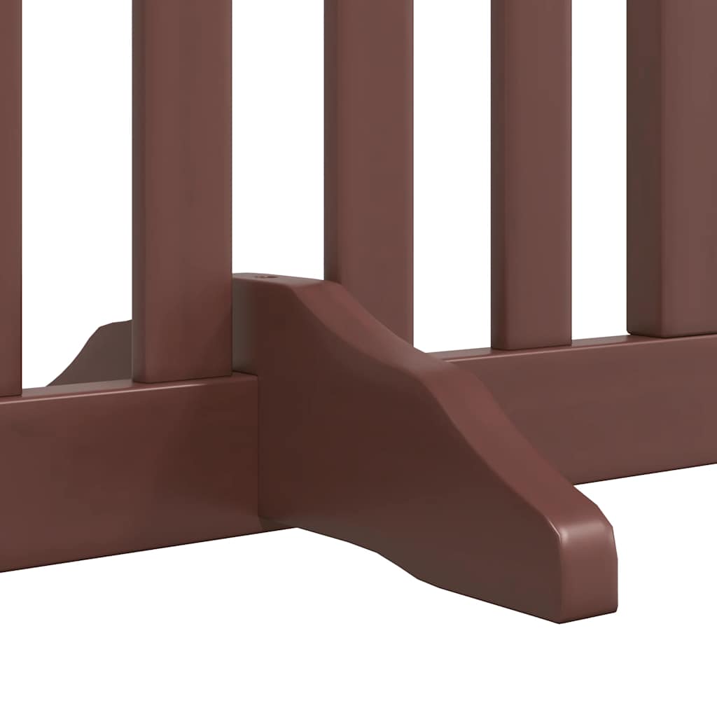 Vrata za pse s vratašcima 6 panela sklopiva 480 cm drvo topole Smeđa 80 x 60 x 2 cm
