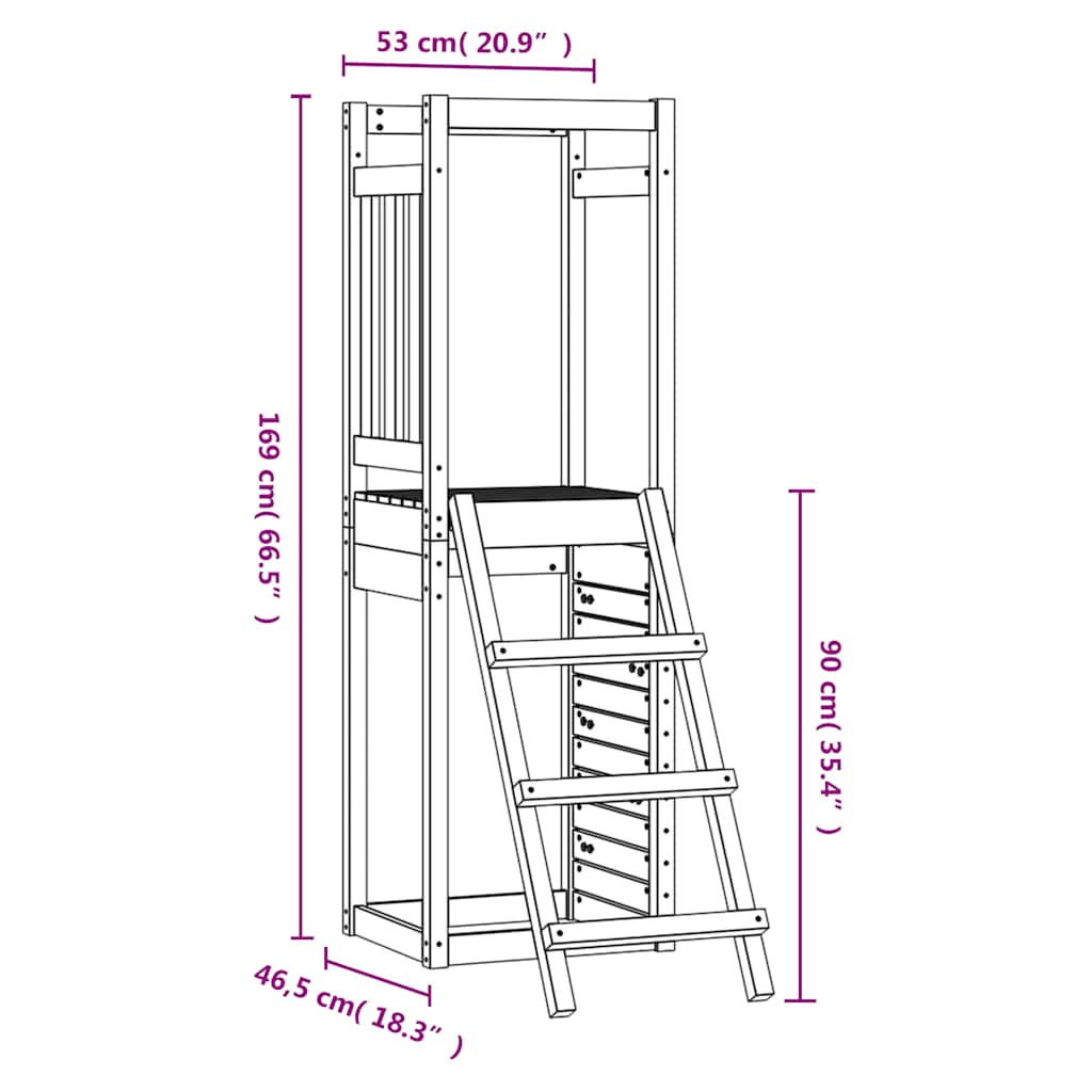 Vanjski set za igru 53 x 46,5 x 169 cm od masivne duglazije