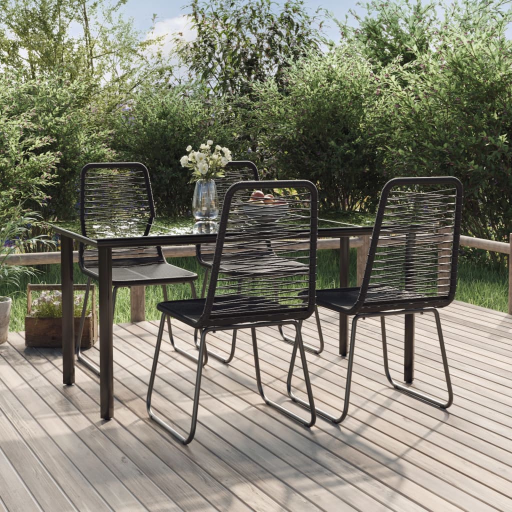 5-dijelni vrtni blagovaonski set crni Crna Dužina stola 160 cm