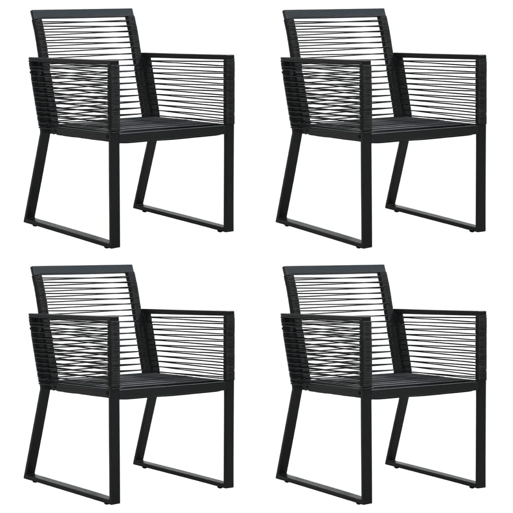 5-dijelni vrtni blagovaonski set od PVC ratana crni Crna Dužina stola 160 cm