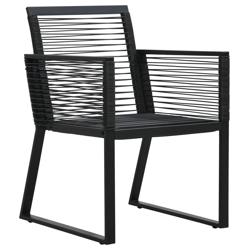 5-dijelni vrtni blagovaonski set od PVC ratana crni Crna Dužina stola 160 cm