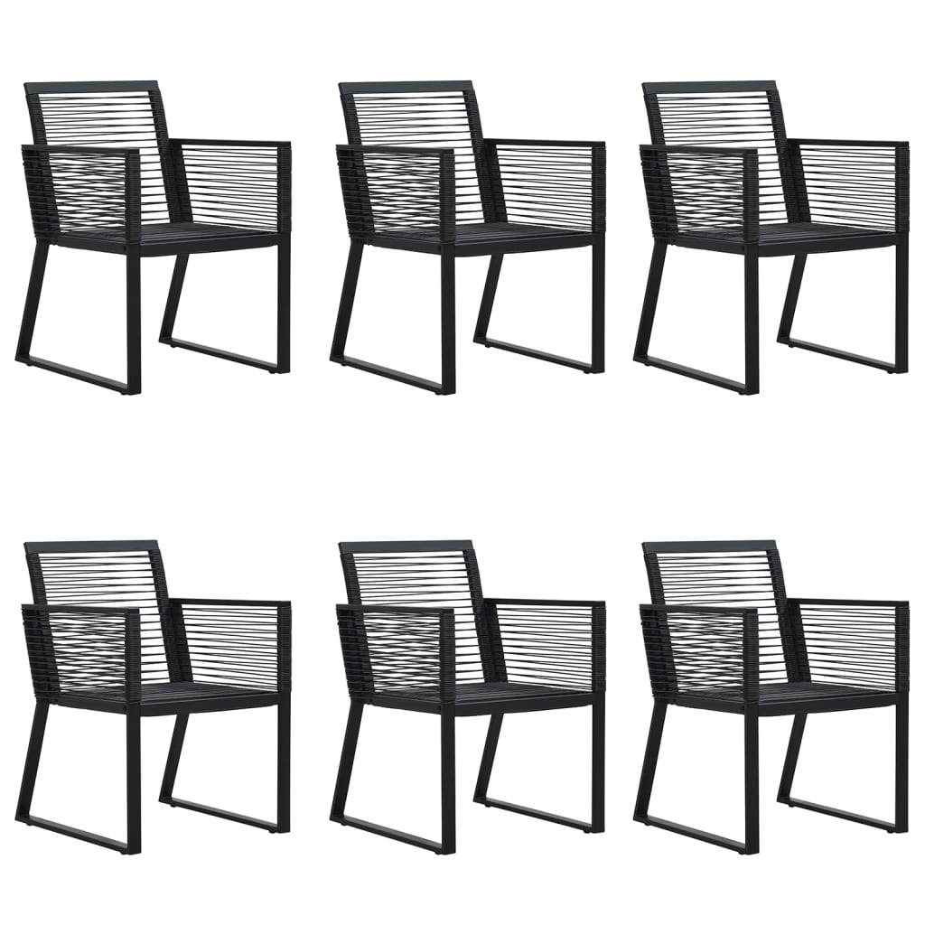 7-dijelni vrtni blagovaonski set od PVC ratana crni Crna Dužina stola 160 cm