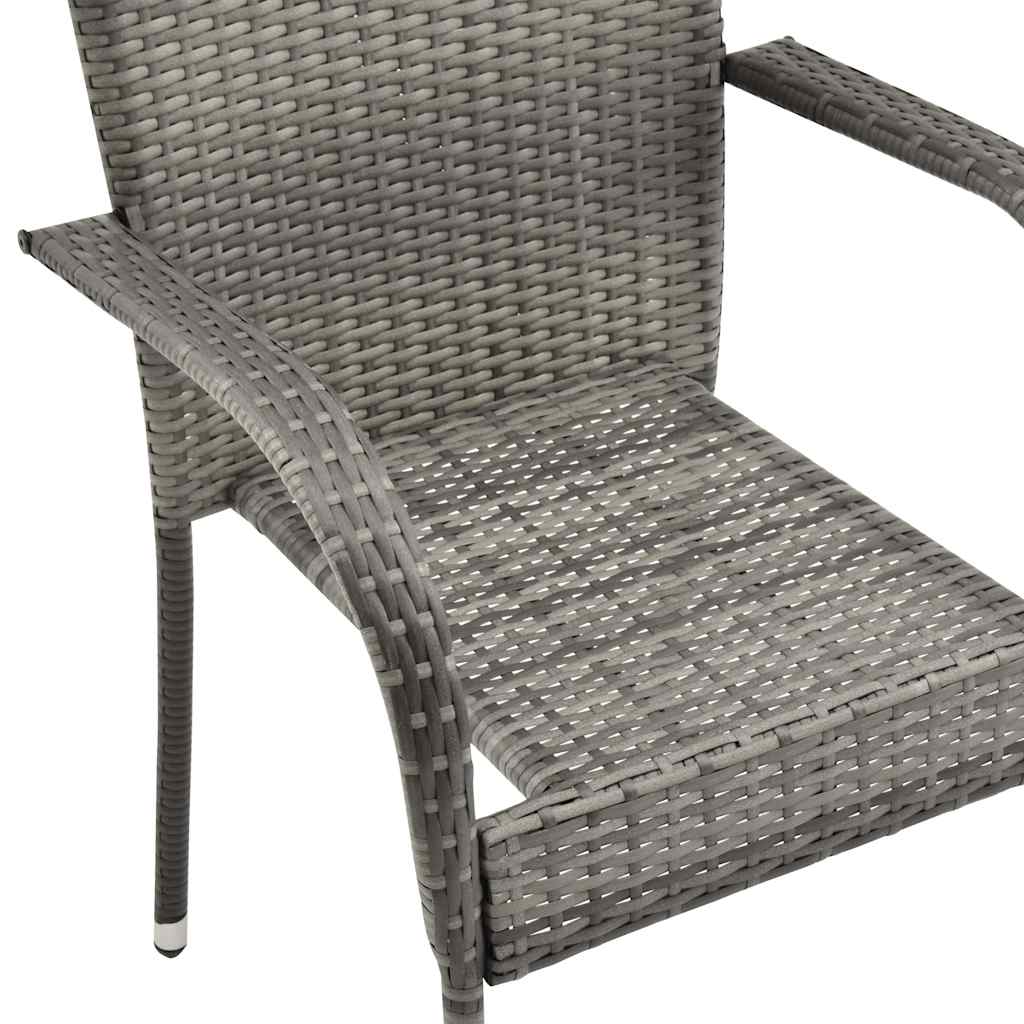 7-dijelni vrtni blagovaonski set od poliratana sivi Siva 160 cm table length
