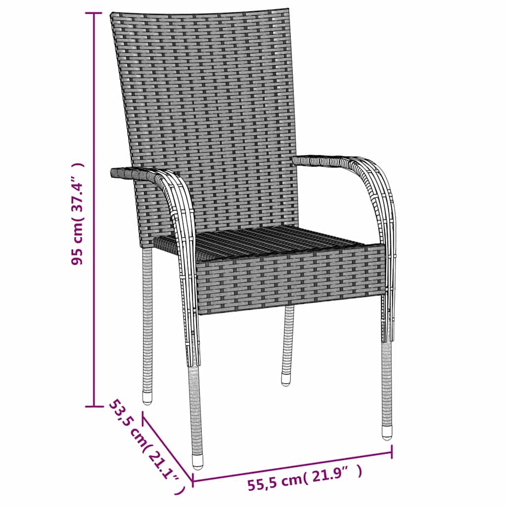 7-dijelni vrtni blagovaonski set od poliratana sivi Siva 160 cm table length