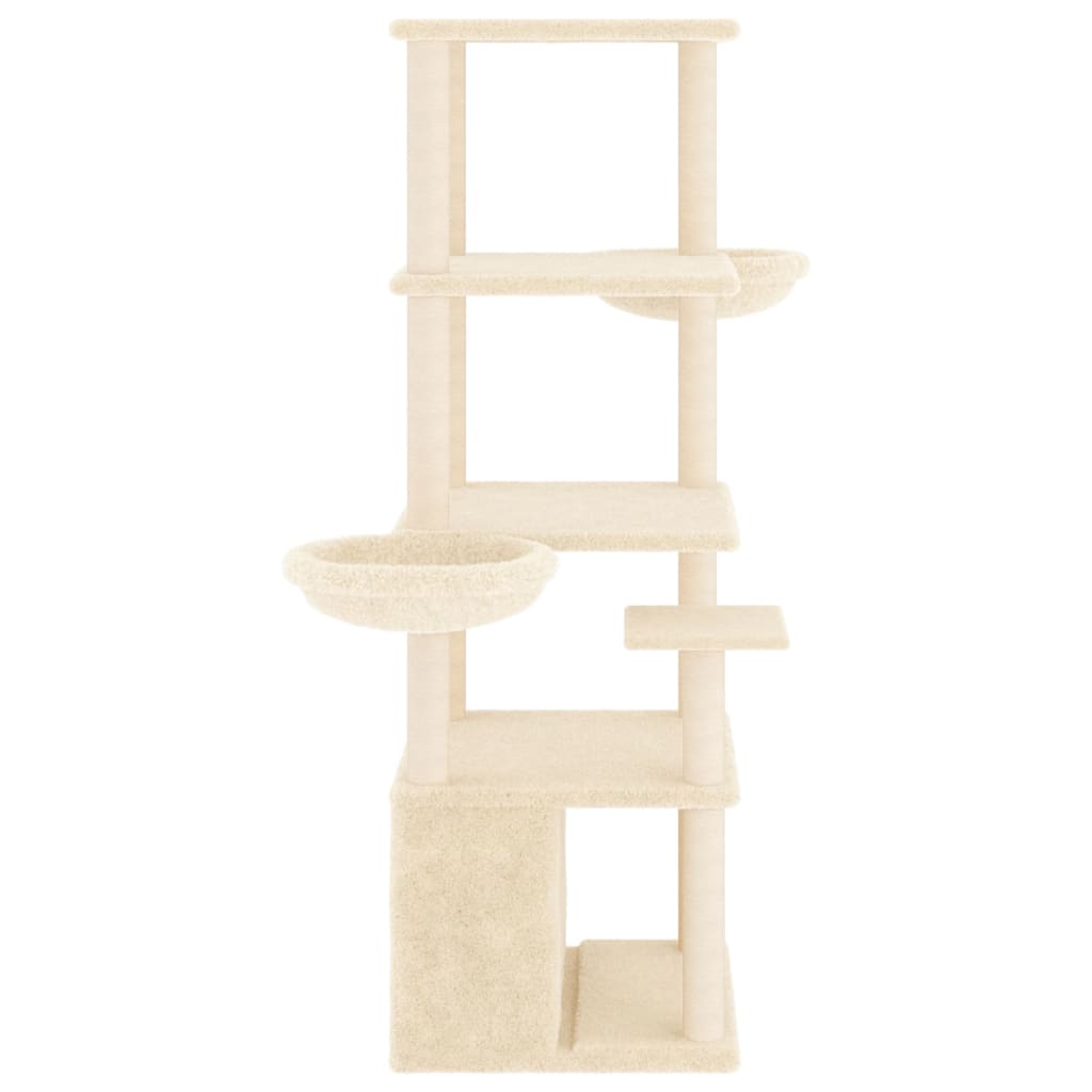 Penjalica za mačke sa stupovima za grebanje krem 147 cm