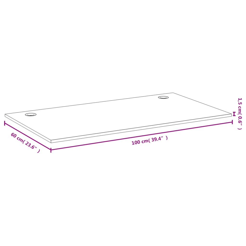 Ploča za radni stol 100 x 60 x 1,5 cm od bambusa