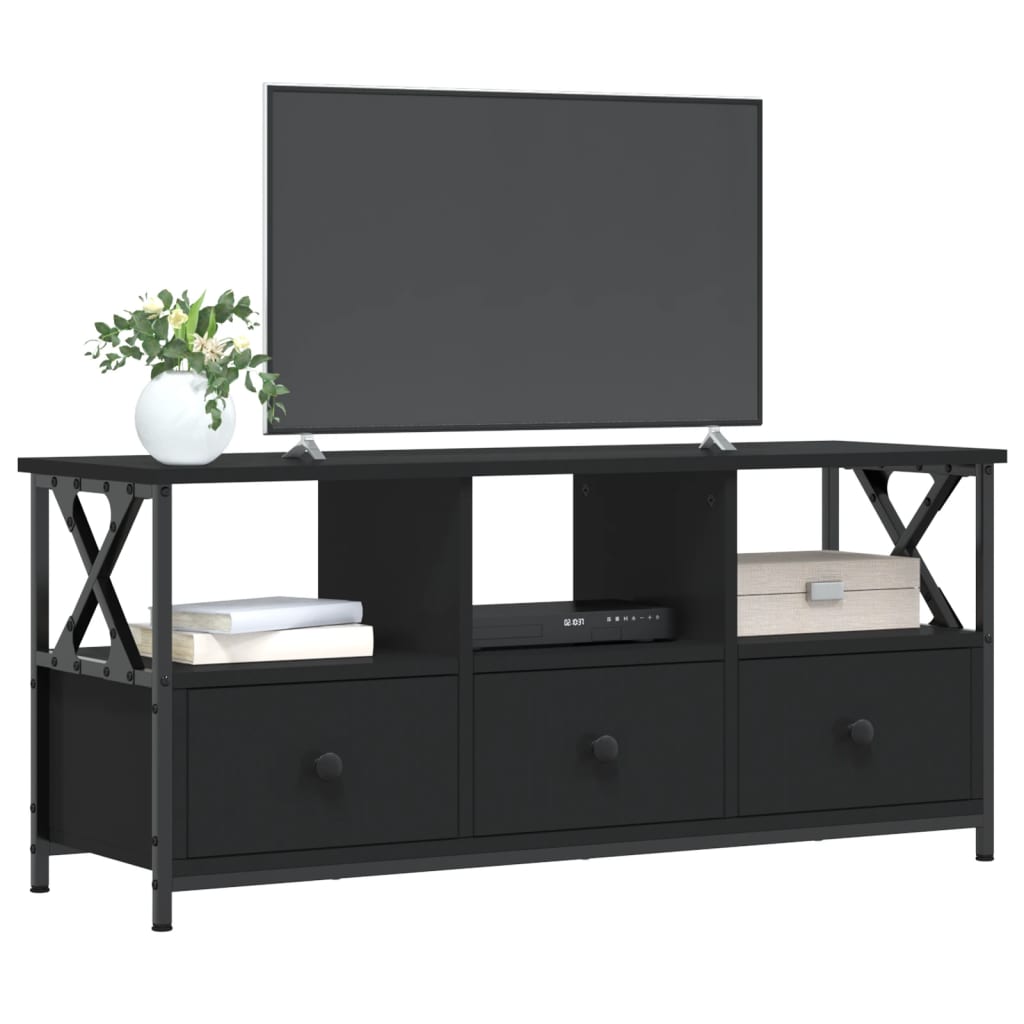 TV ormarić crni 102 x 33 x 45 cm konstruirano drvo i željezo