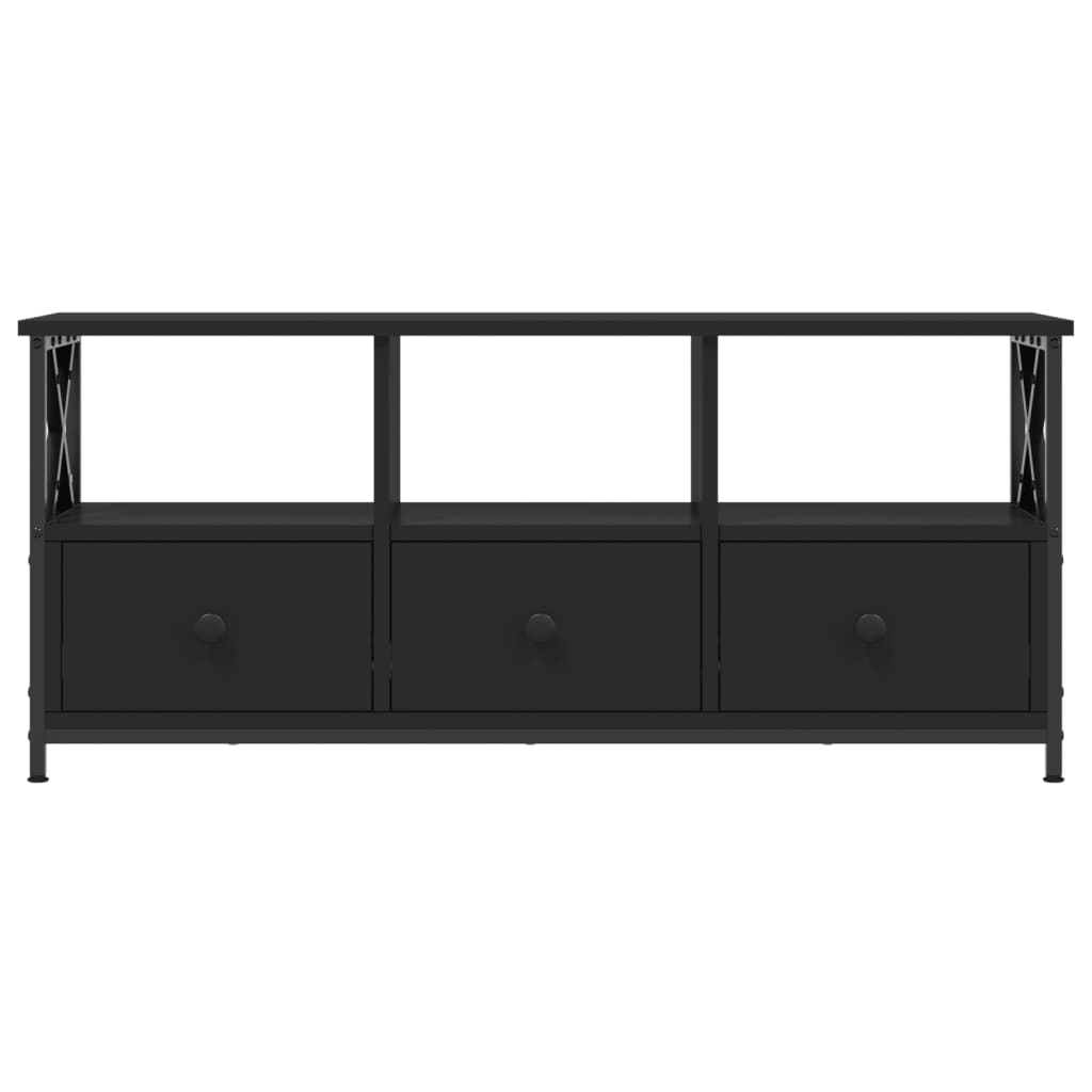 TV ormarić crni 102 x 33 x 45 cm konstruirano drvo i željezo