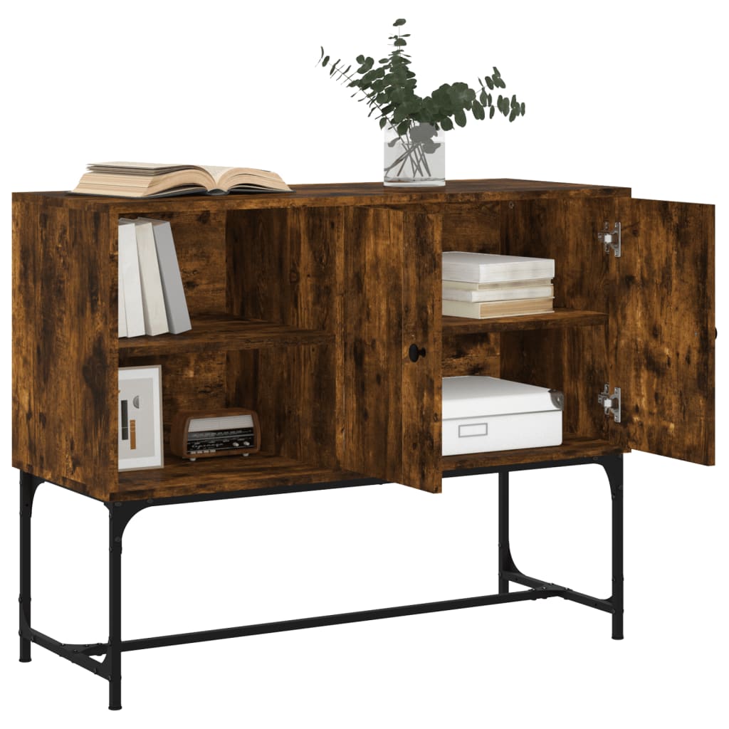 Komoda boja dimljenog hrasta 100x40x79,5 cm konstruirano drvo
