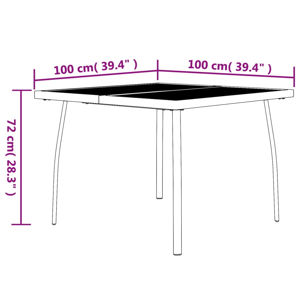 Vrtni stol antracit 100x100x7 cm od čelične mreže