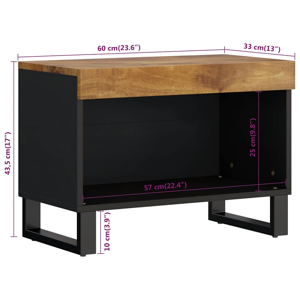 TV ormarić 60x33x43,5 cm od masivnog drva manga