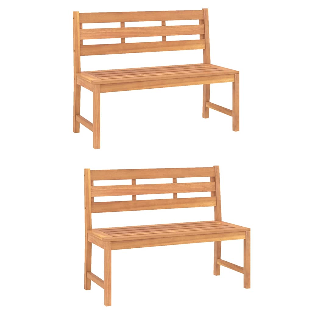 3-dijelni vrtni blagovaonski set od masivne tikovine Smeđa 140 cm table length
