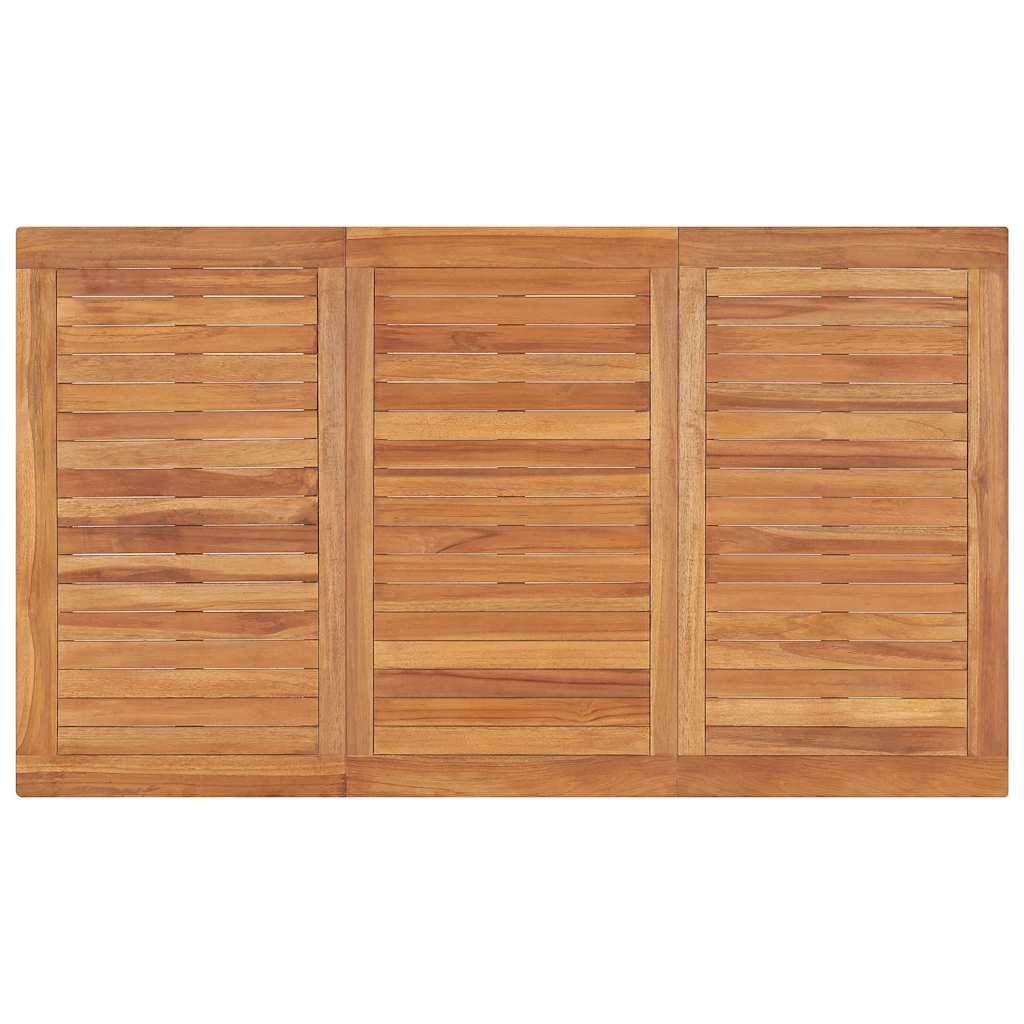 3-dijelni vrtni blagovaonski set od masivne tikovine Smeđa 140 cm table length
