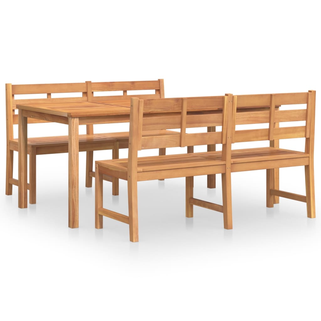 3-dijelni vrtni blagovaonski set od masivne tikovine Smeđa 180 cm table length