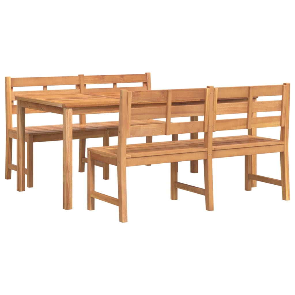 3-dijelni vrtni blagovaonski set od masivne tikovine Smeđa 180 cm table length