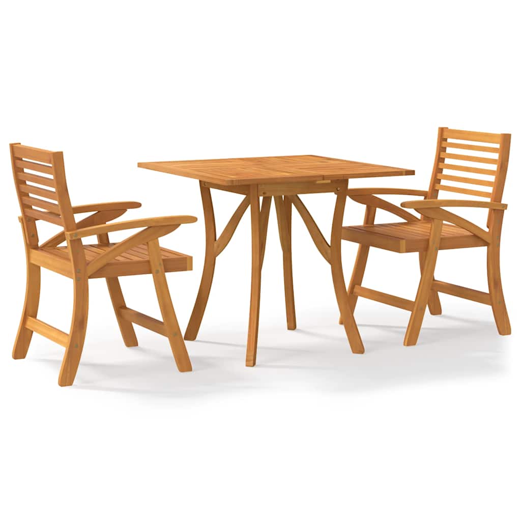 3-dijelni vrtni blagovaonski set od masivnog bagremovog drva Smeđa 85 x 85 cm