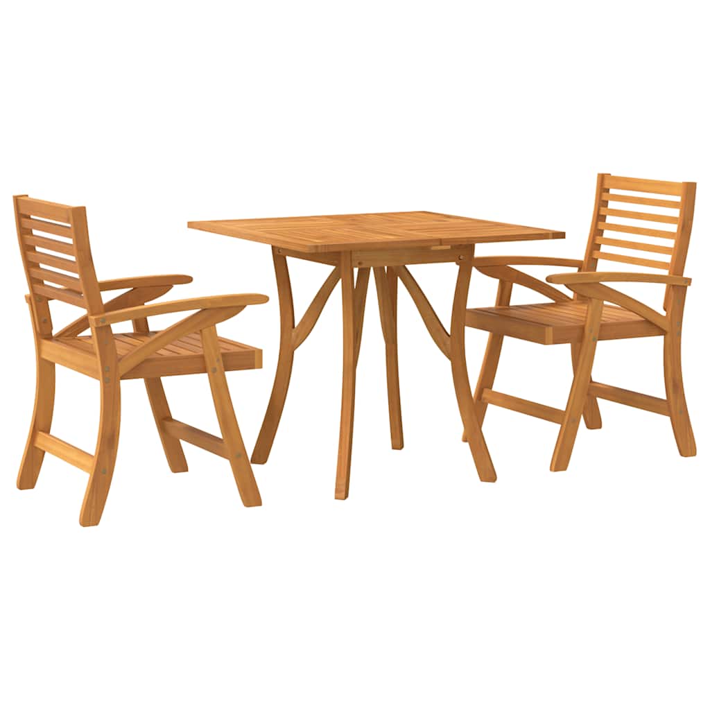 3-dijelni vrtni blagovaonski set od masivnog bagremovog drva Smeđa 85 x 85 cm