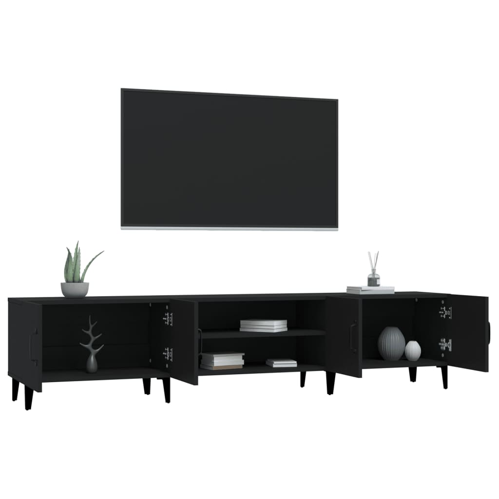 TV ormarić crni 180x31,5x40 cm od konstruiranog drva