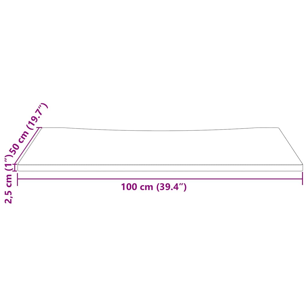 Ploča za radni stol bijela 100x50x2,5 cm od masivne borovine