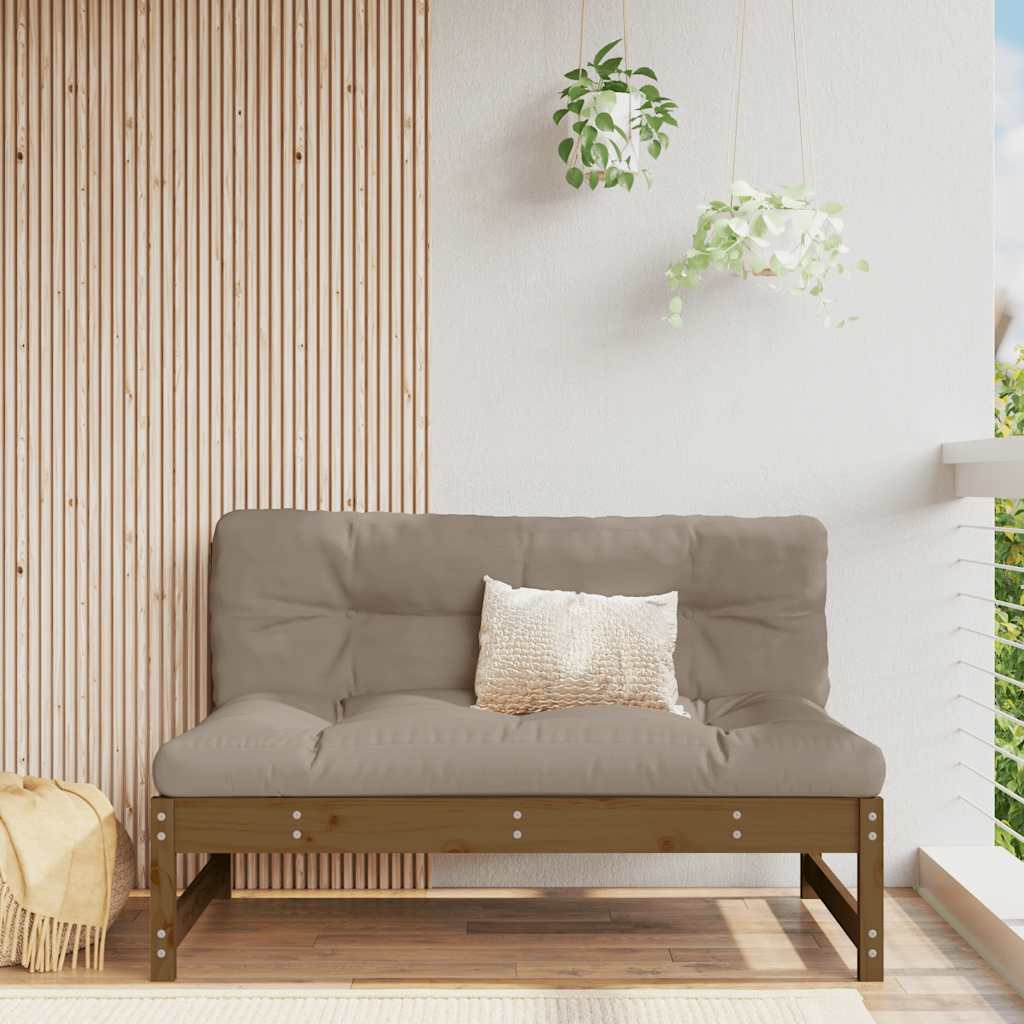 Srednja sofa boja meda 120x80 cm od masivne borovine Smeđa