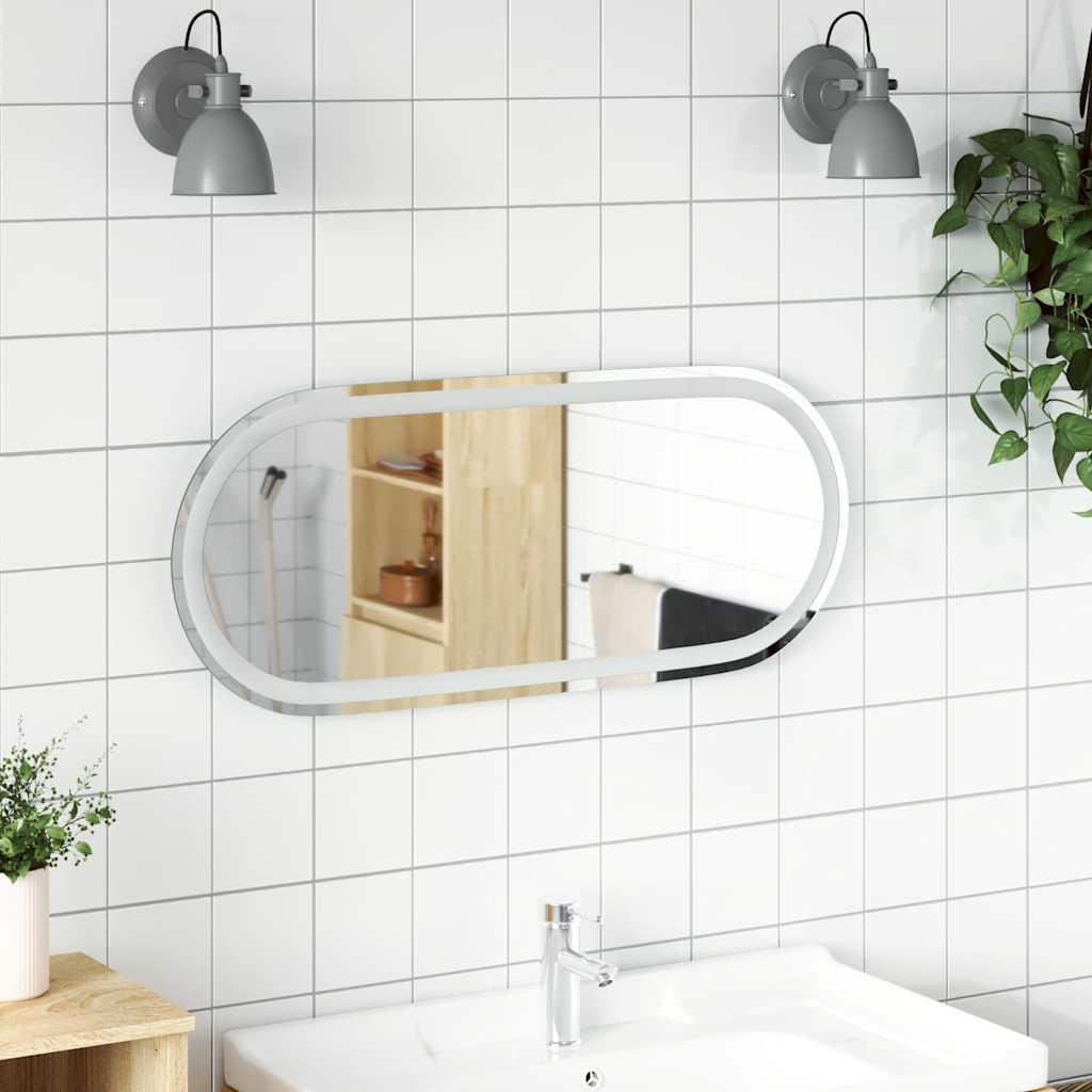 LED kupaonsko ogledalo 90 x 40 cm ovalno